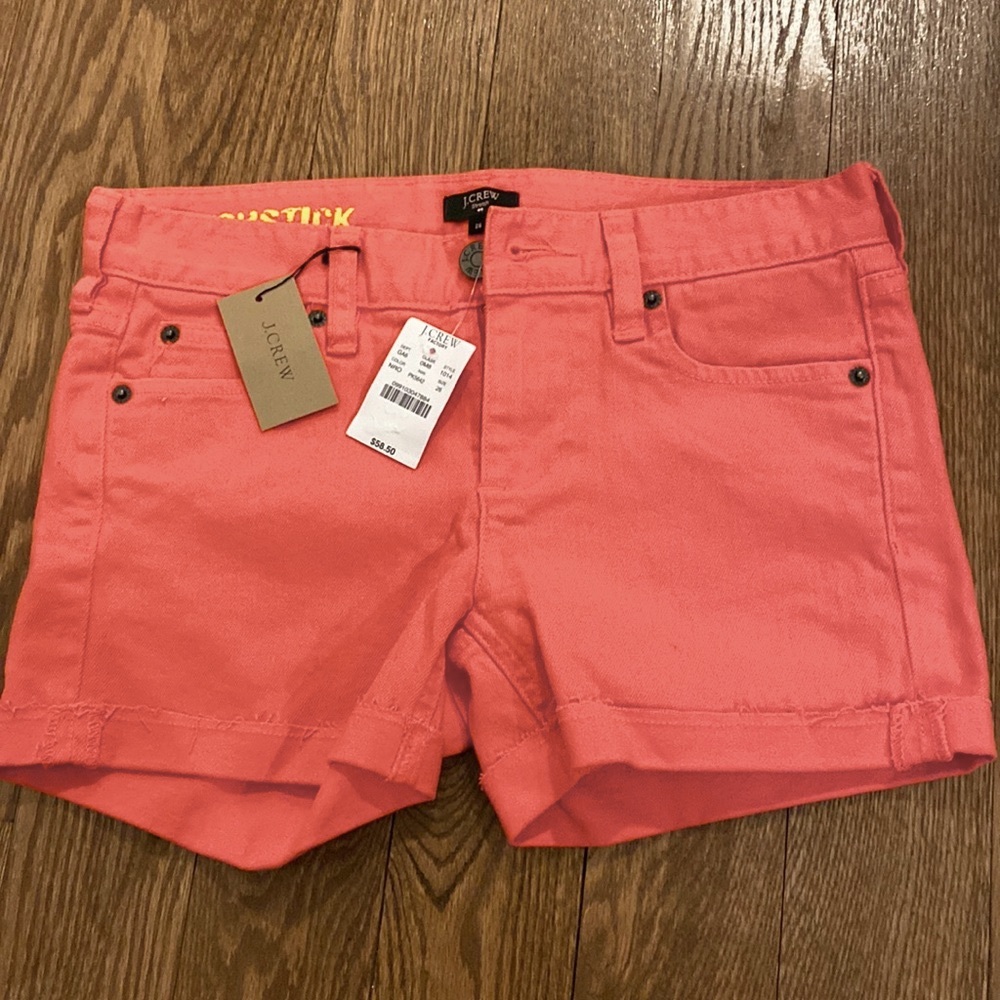 J.Crew Factory Coral Denim Shorts Size 26